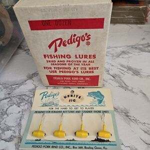 New! Vintage Pedigo Uprite Jig Box Of 1 Dozen Packages - 48 Lures Total